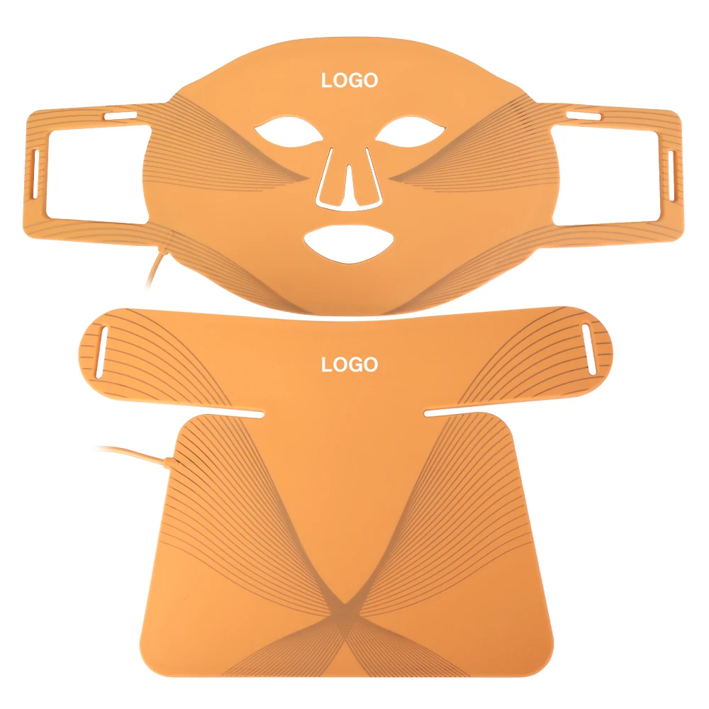 LED facial mask light therapy machine 8 color silicone red light therapy mask