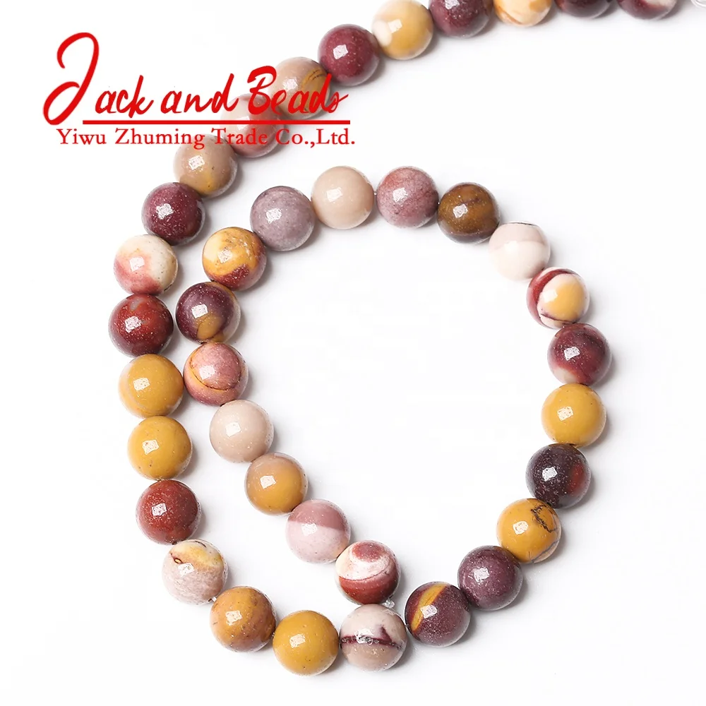 
Wholesale Natural Stone Yellow Mookaite Gemstone Round Loose Beads 15