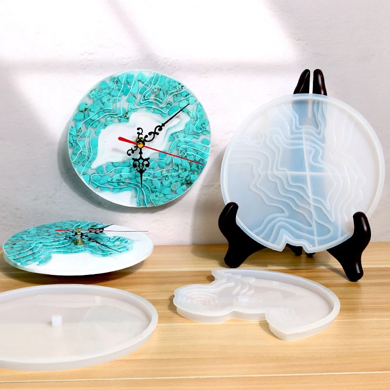 OEM toys mold silicone rubber Clock Silicone Resin Mould Casting Numerals Arabic Numerals Clock Silicone Mould