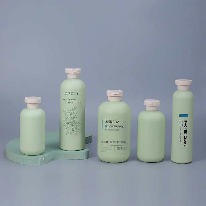 Wholesale Custom Logo Plastic Cosmetic Shampoo Bottle With Flap Cap