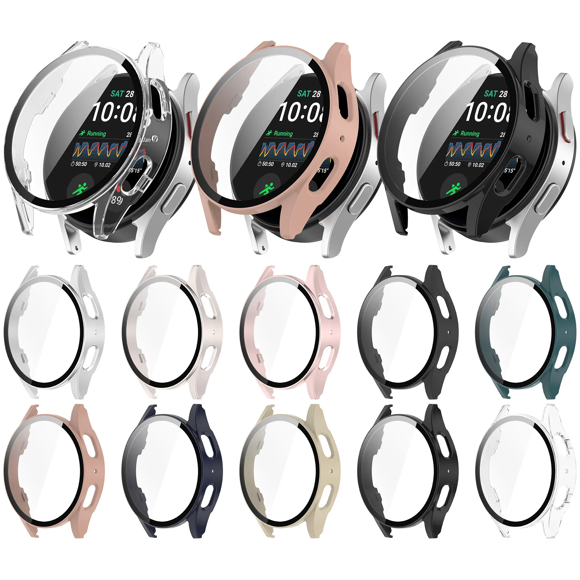 ShanHai PC Glass Watch Case for Samsung Galaxy Watch 7 44mm 40mm Hard All-Around Shell for Galaxy Watch 7 Ultra 47mm Accessories