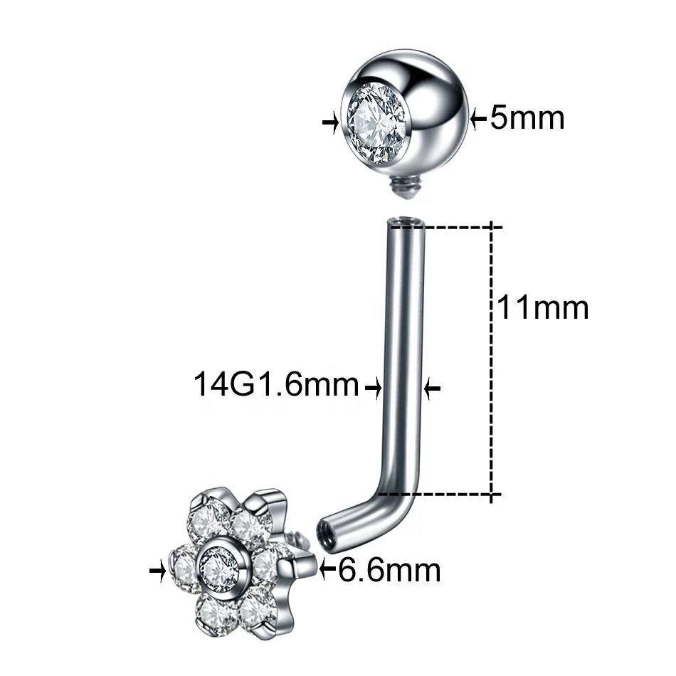 Lotus G23 Titanium Crystal Gem Sexy Vagina Piercings Genital Piercing VCH Piercing  Belly Jewelry