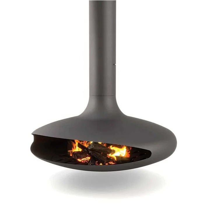 Villa Decorative Suspended Heating Steel Stove Hanging Wood Burning Fireplace