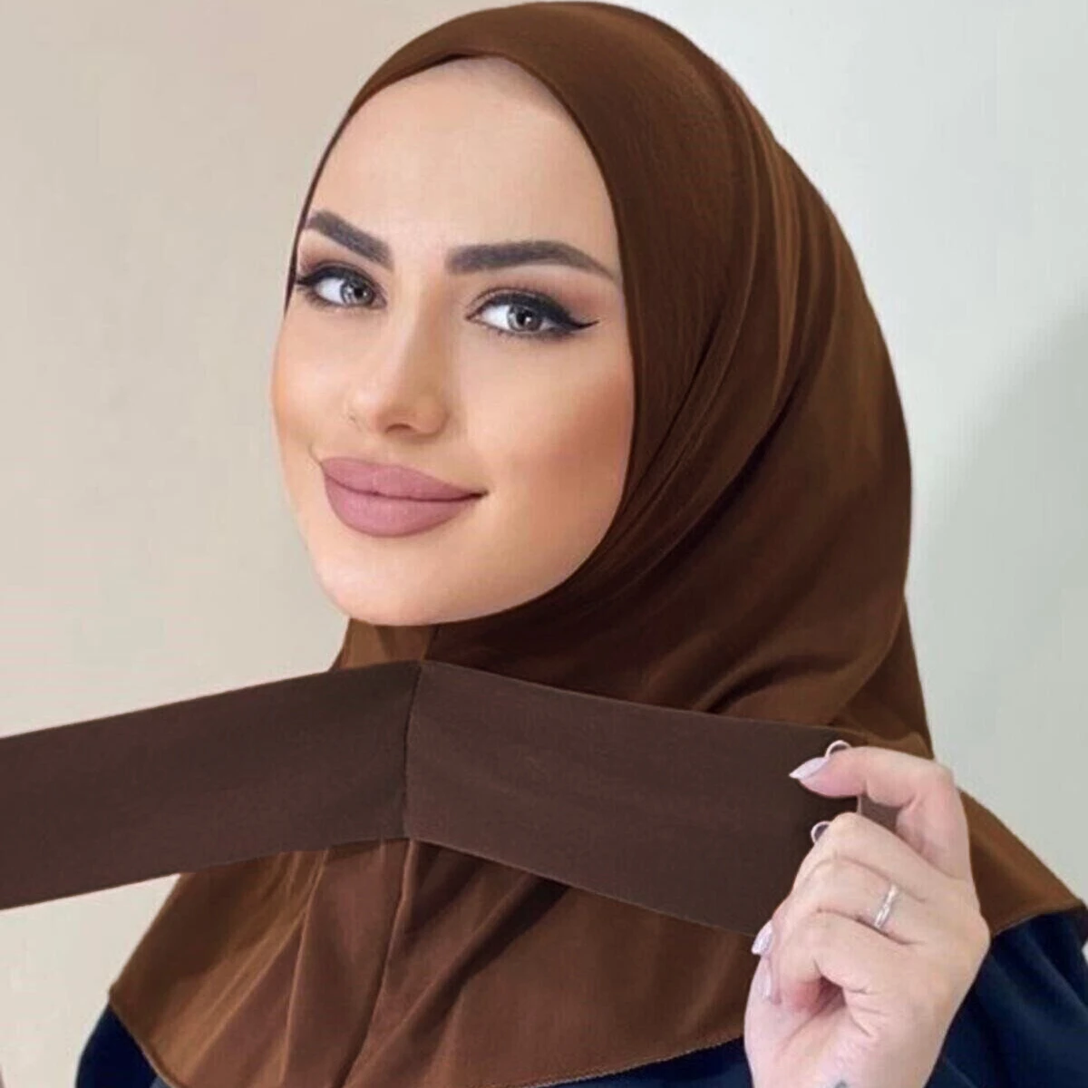 2022 New Style Hijab Scarf Shawl Tie Casual Solid Color Muslim Fashion Cover Neck Hijab Ninja Inner Hijab