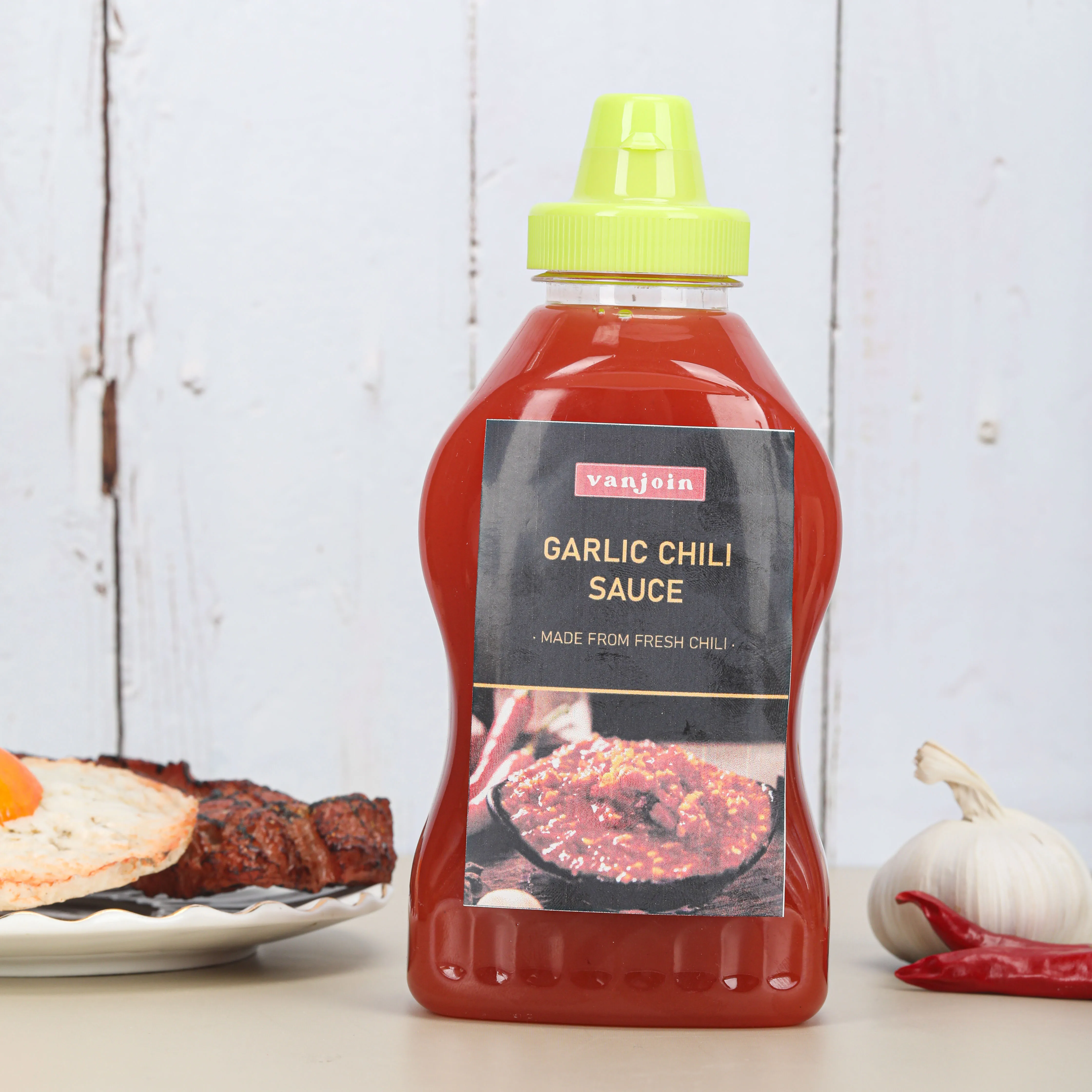 Food Grade 360ml 500g Transparent Seasoning Packaging Plastic Bottles for Sauces Squeeze Bottle