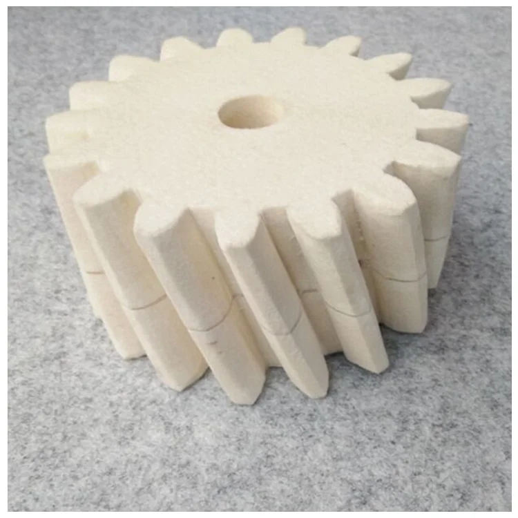 Special Offer Industrial Use Oil Absorbing Pure Felt Grinding Wheel Spur Gear White Wool Felt Gear For Machinery