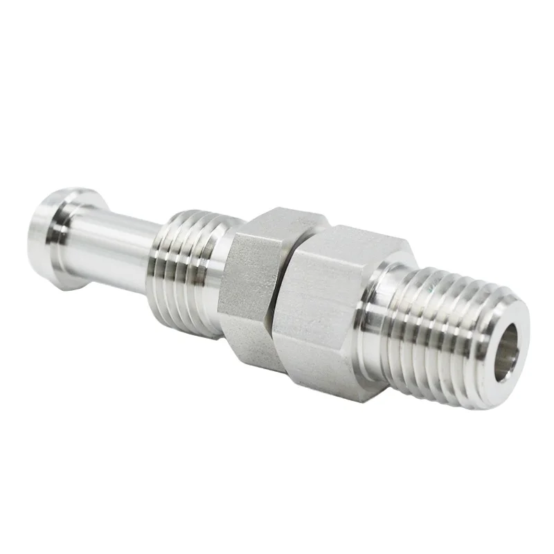High Quality 316L Stainless Steel VCR Metal Gasket Face Seal Straight Through Adapter VCR to NPT Straight Through Fitting