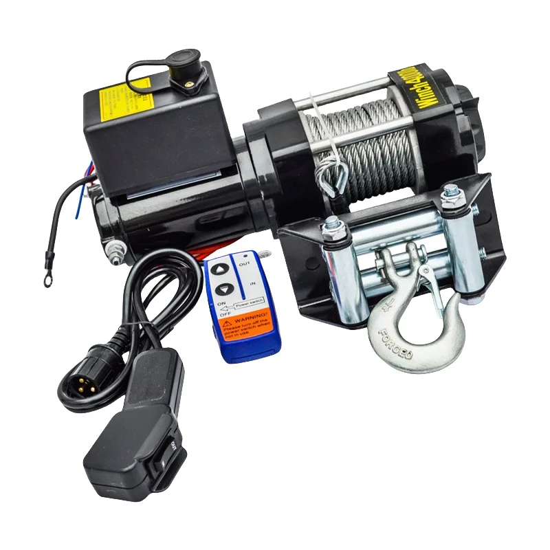 12V 24V 4WD off road 4x4 car electric winch with synthetic rope 12V Mini Electric Winch For Boat