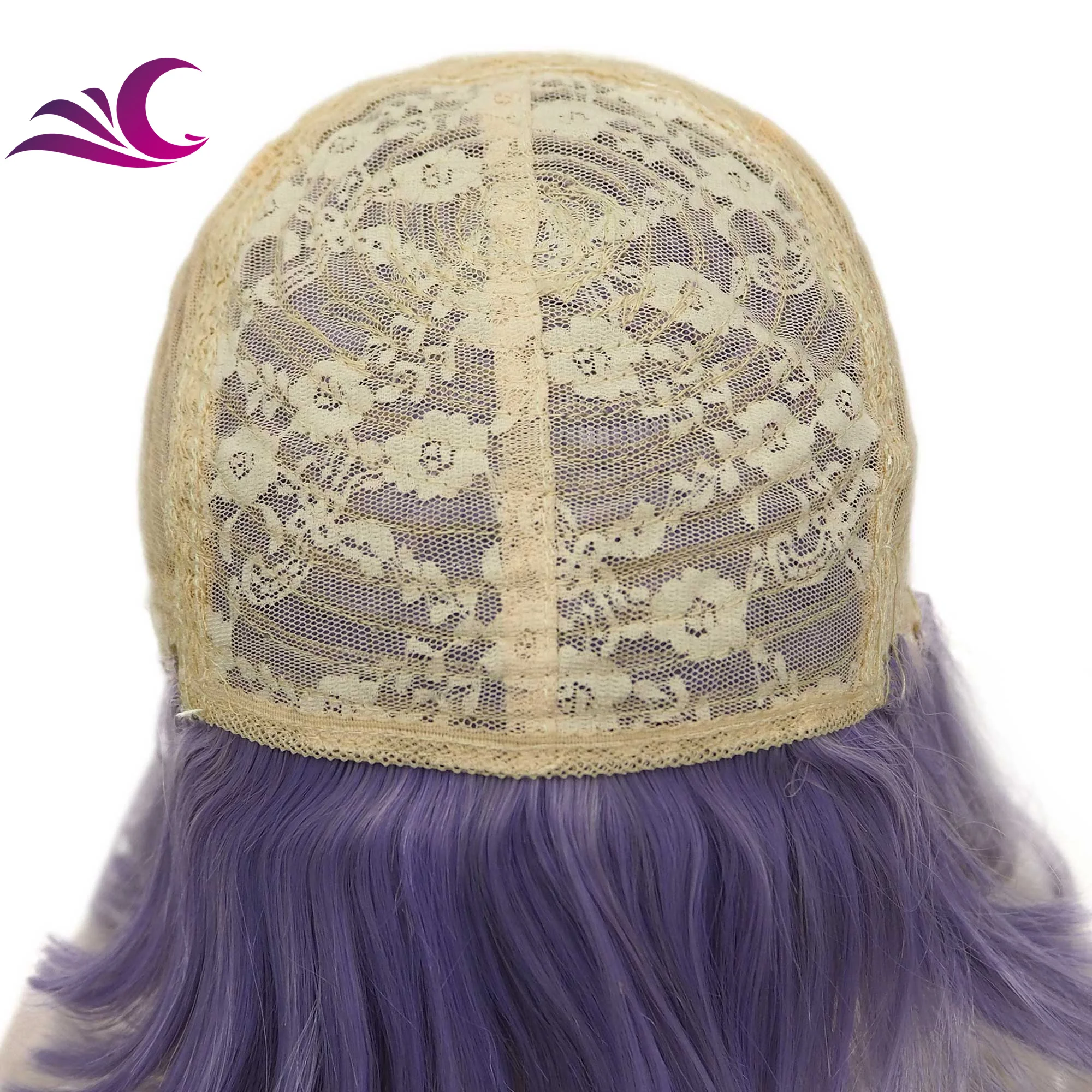 Celebrity Free Sample Cosplay Synthetic Wigs Lavender Purple Color High Temperature Fiber Synthetic Wigs
