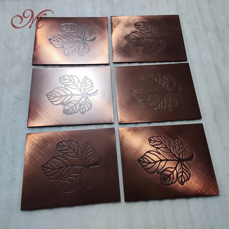 Custom Stainless Steel Engraved Gross Grain Copper Colour Wall Mount Logo Sign Plaque Plate Business Signage