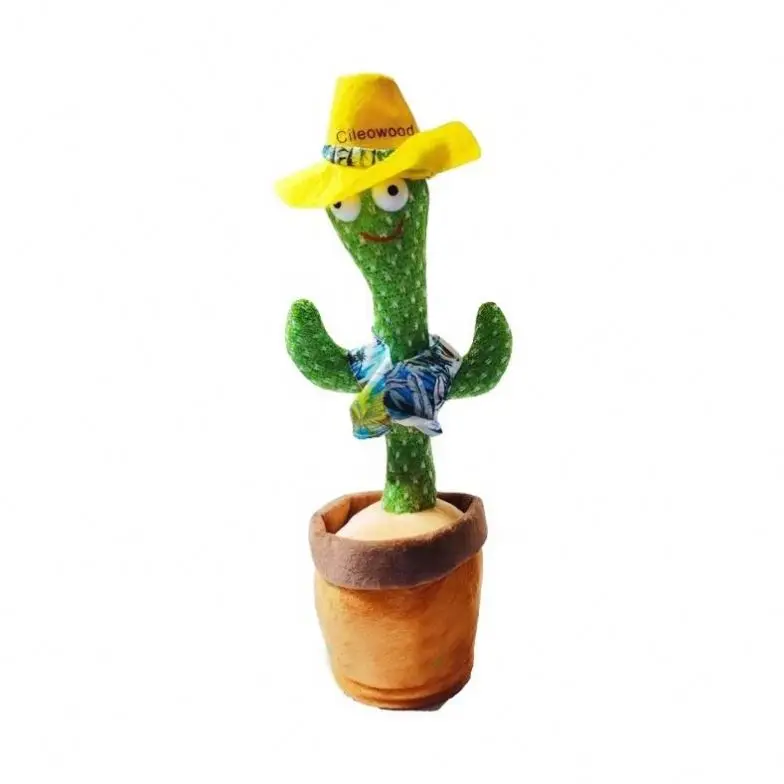 Cileowood Wholesale  32cm Soft Plush Toys Cartoon Electric Dancing Cactus Electrike Plush