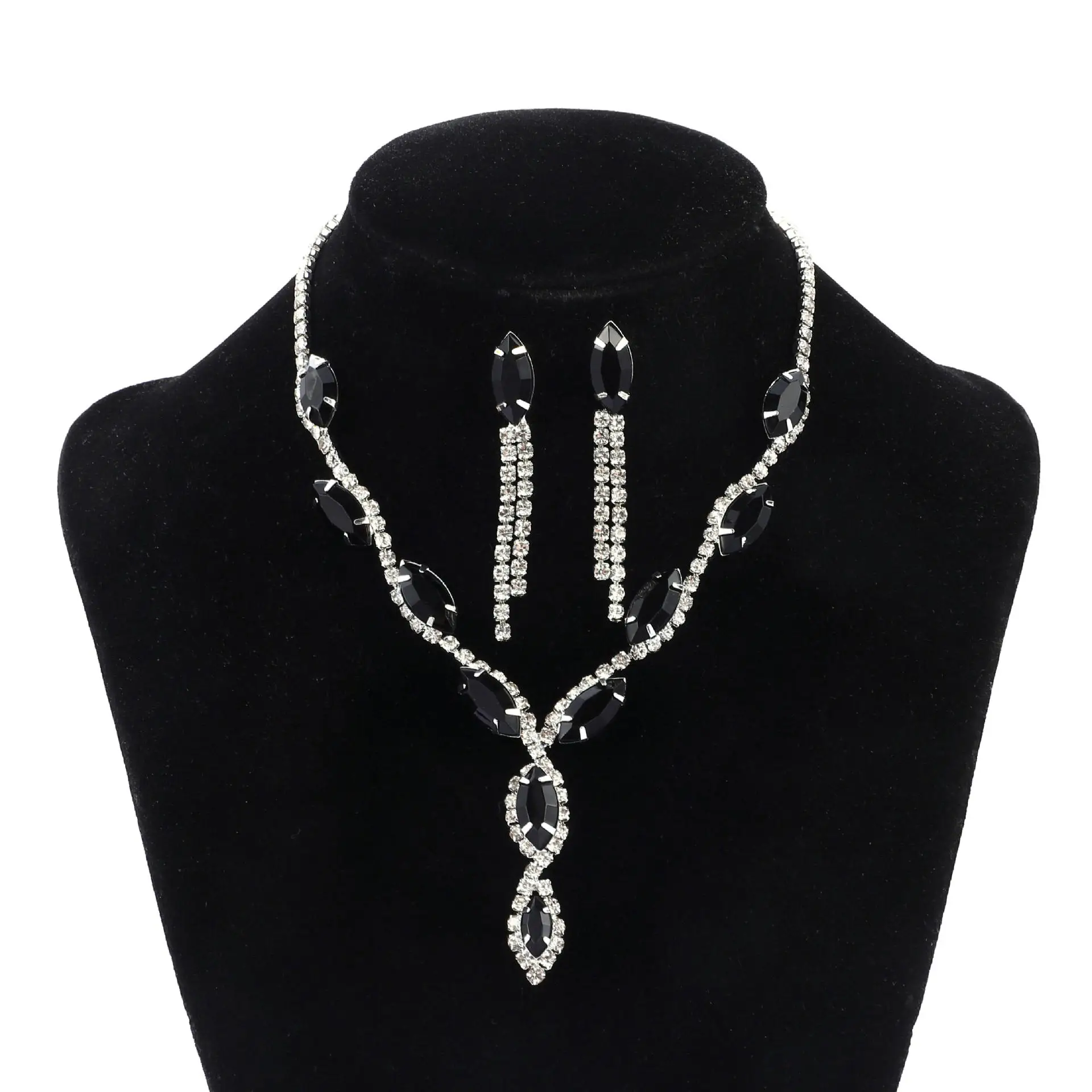 Лидер продаж разноцветные свадебные серьги из сплава со стразами наборы свадебных украшений для невесты