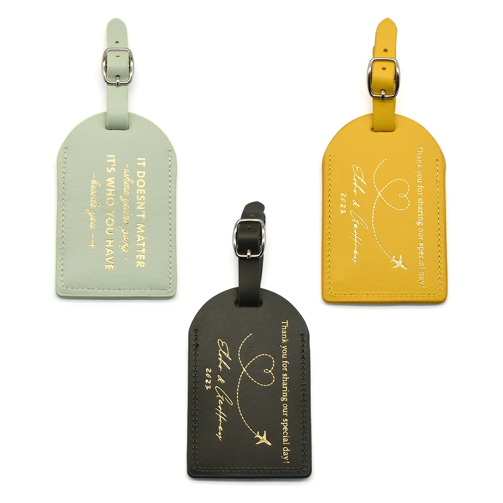 Custom logo multi-color plane boarding pass suitcase tag checked boarding travel waterproof leather luggage tag