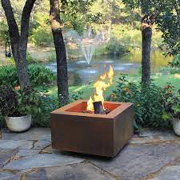 Outdoor Fire Pond Square Table Backyard Patio Garden Stove Metal Wood Burning Fire Cellar Sparks
