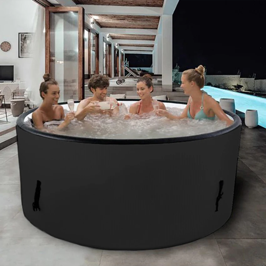 Funworldsport Portable Spa 4 Person Spa Swimming Pool Outdoor Hot Tub Inflatable