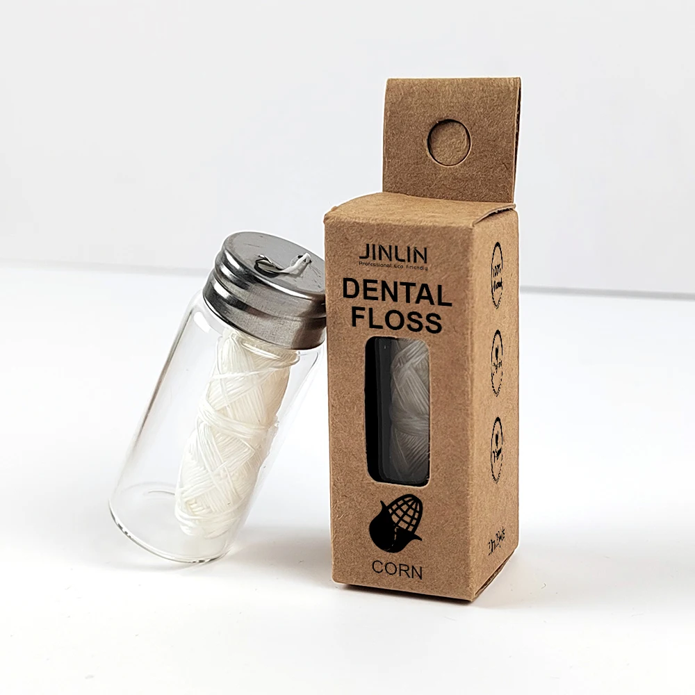 Ce Approval Eco Friendly Individually Packaging Custom Luxury Container Printed Biodegradable Dental Floss With Glass Bottle