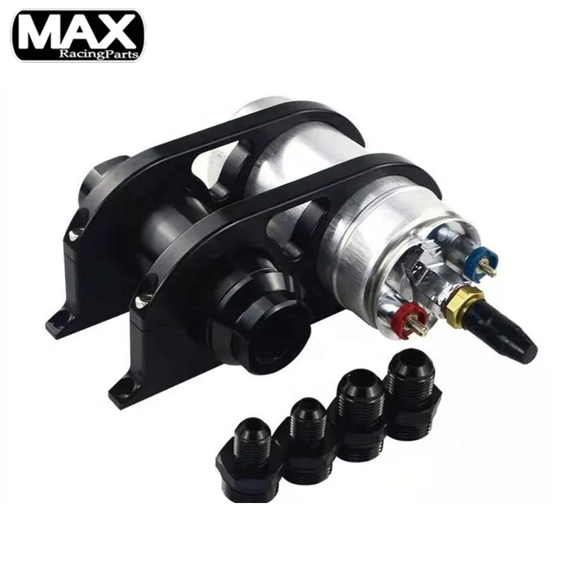 60mm 40mm Universal Aluminum Fuel Filter Bracket Clamp Dual Bracket + 044 fuel pump + fuel filter with fitting