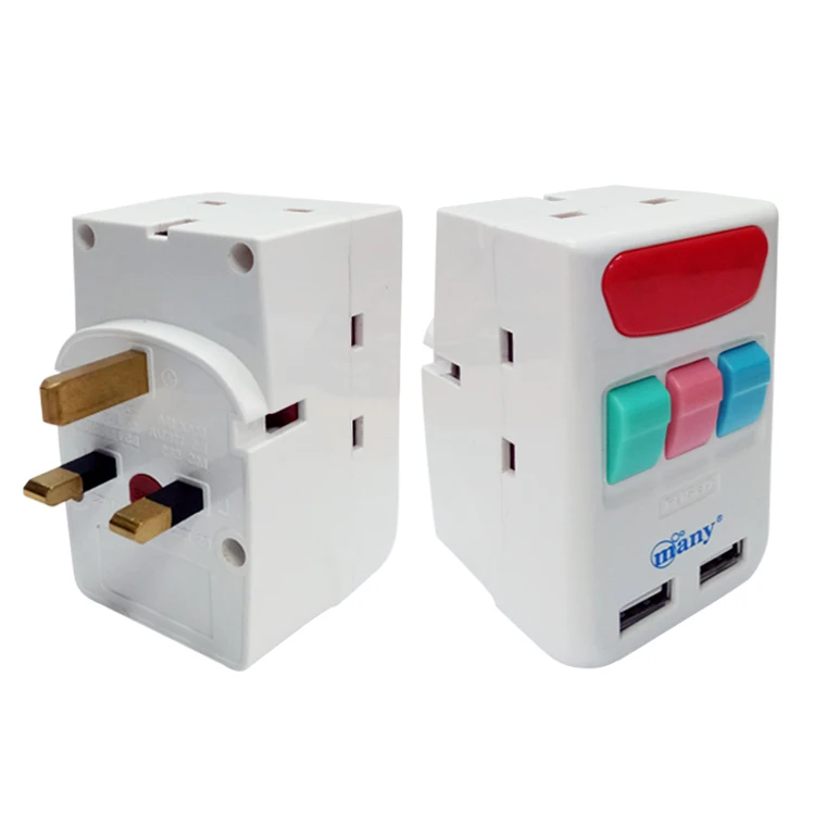 New Trend UK Standard Wall Outlet Socket With USB Electric Plugs Expander Safety Door Switch Power Socket Plug