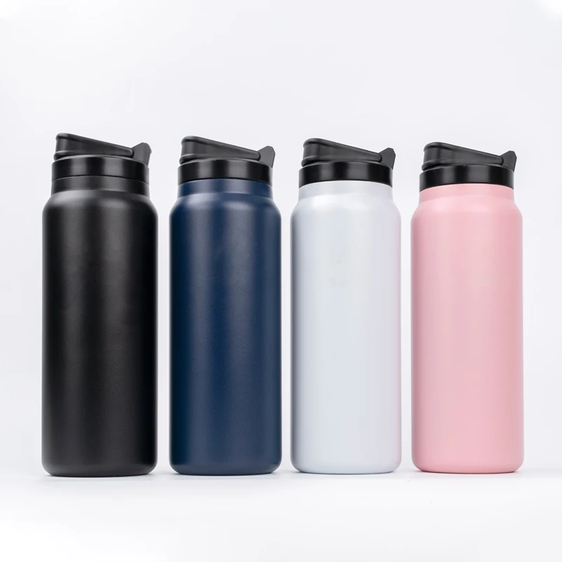 Dishwasher Safe 20oz 32oz Stainless Steel Flask Double Wall Vacuum Insulated Sports Gym Water Bottle with Handle