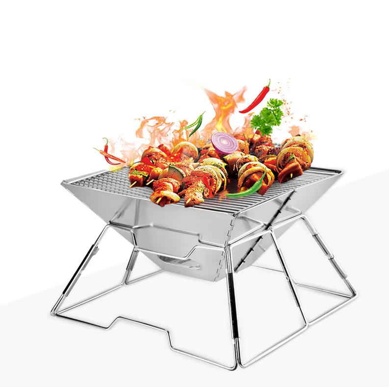 Alocs Factory Wholesale Space Saving Hiking Outdoor Portable Folding Oven Camping BBQ Grill Carbon Stove
