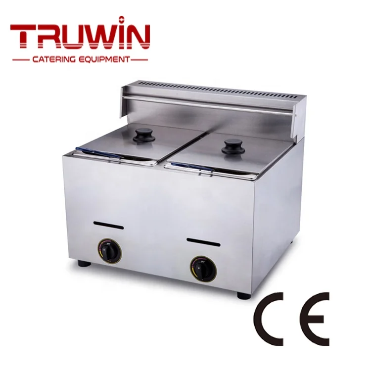 GF-72 10 + 10L Коммерческая дешевая газовая фритюрница с двойным резервуаром