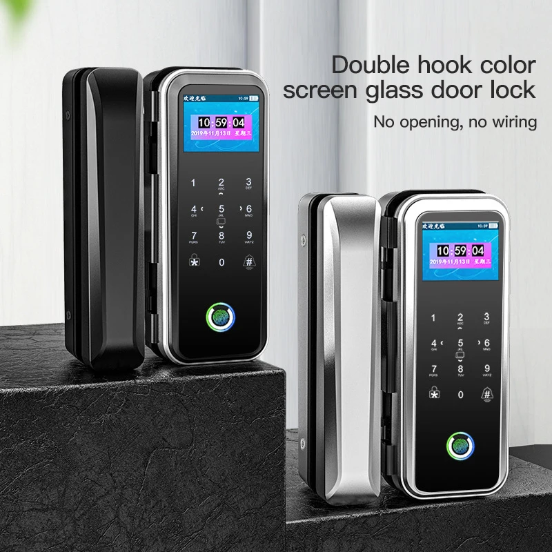 Factory offer frameless Tuya smart glass door lock (TT lock )