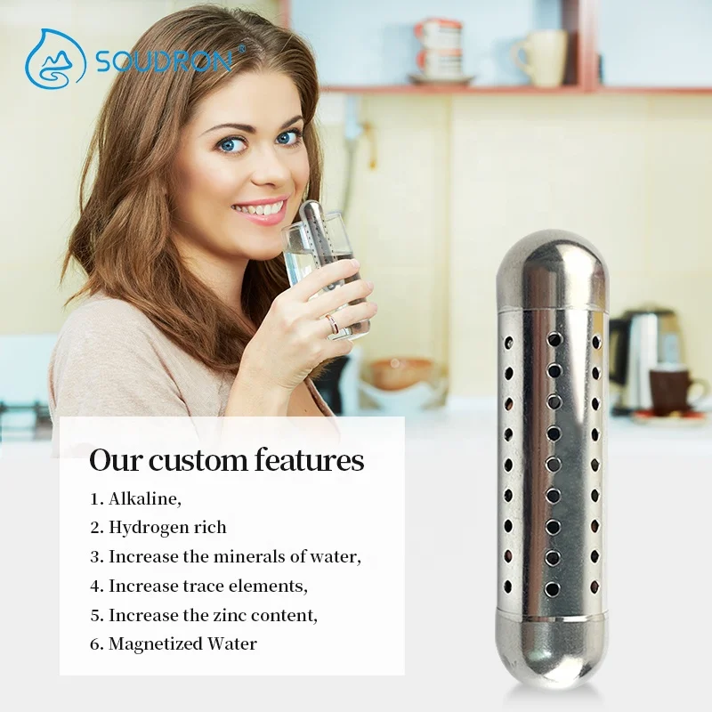 ORP -200mv alkaline water stick anti aging Nano Hydrogen ball healthy ionizer purifier 304L Zinc Quantum stick laser your logo