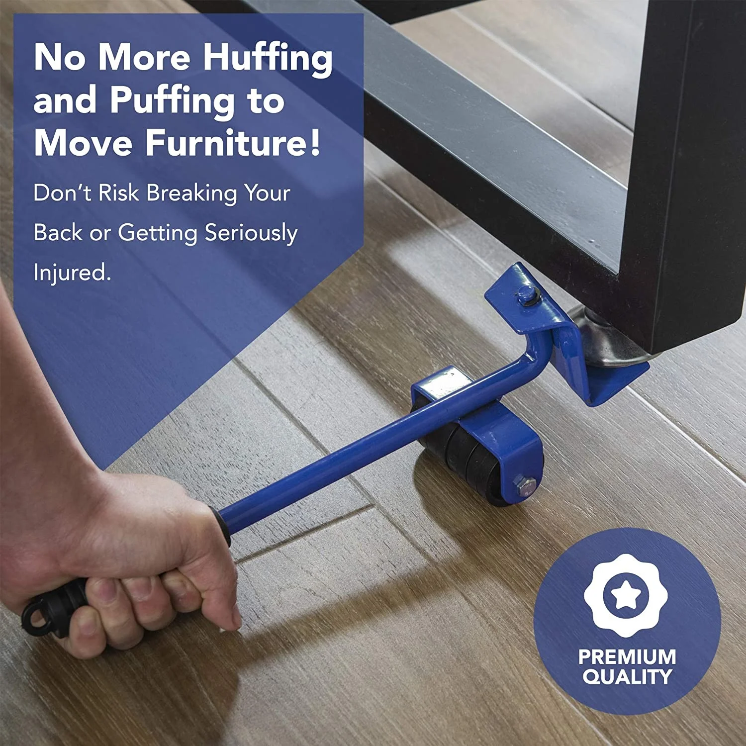 5 Set Furniture Lifter Tool Heavy Duty Furniting Moving System Appliance Mover Kit on Carpet Roller Move Leverage Tools with Pad