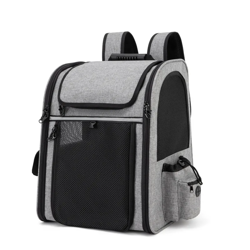 Pet bag Double shoulder cat bag Portable breathable outdoor foldable expansion dog backpack Large capacity pet Contract factory