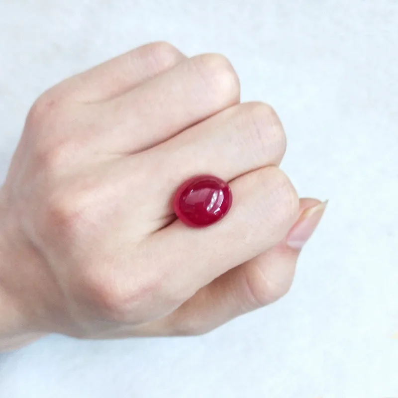 MEDBOO Fashion Jewellery Manufacturer Oval Cut Real Polished African Natural 15mm Ruby Gems Loose Gemstones For Jewelry Making