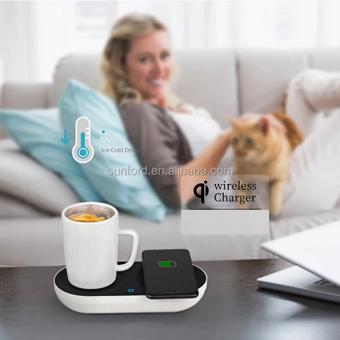 2022 Top products innovative Christmas holiday gift ideas wireless charging cooling heating cup gift set