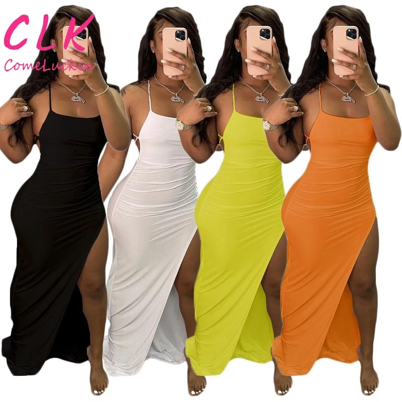 women clothing Knit Long Dress Women Sexy Elegant Sleeveless Bodycon One-piece Sundress for women