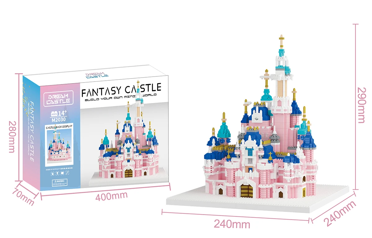 2800 Pcs Princess castle building block set assembly house building brick toys diy micro blocks good birthday gifts for girls
