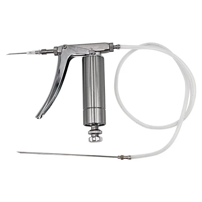 Adjustable 0.2-2ml Continuous Veterinary Injector Animal Vaccine Syringe Injection Gun