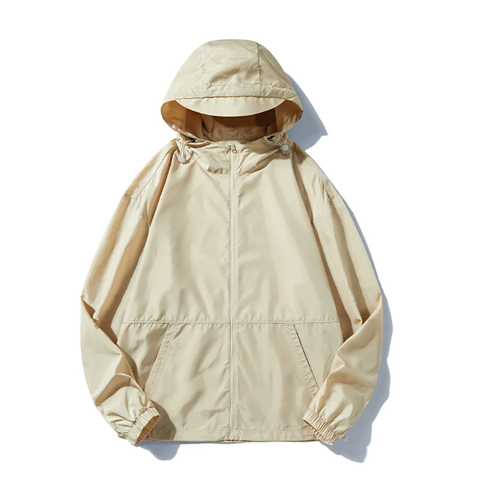 Custom Logo Long Sleeve Men Windbreaker Jackets Zipper Up Windproof Polyester Sport Jackets Unisex