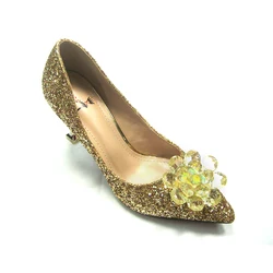 2019 New arrival sequined cloth women stilettos high heel shoes ladies comfortable stilettos