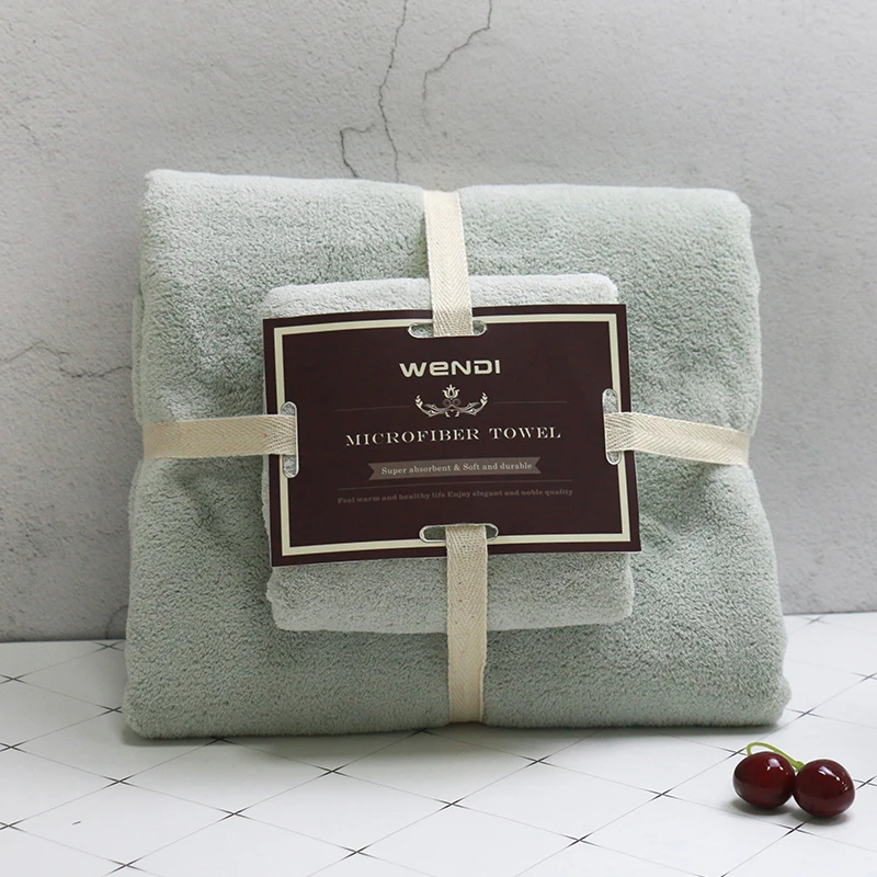 
promotion towel plain color soft microfiber gift towel set packing for family 
