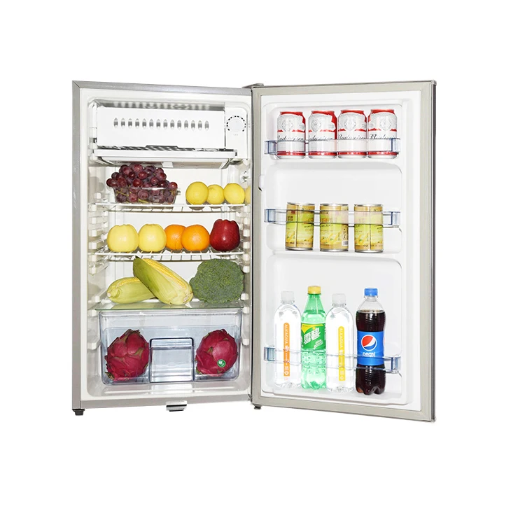 Stainless Mini Steel Single Door Fridge 220V 90L Home Refrigerator