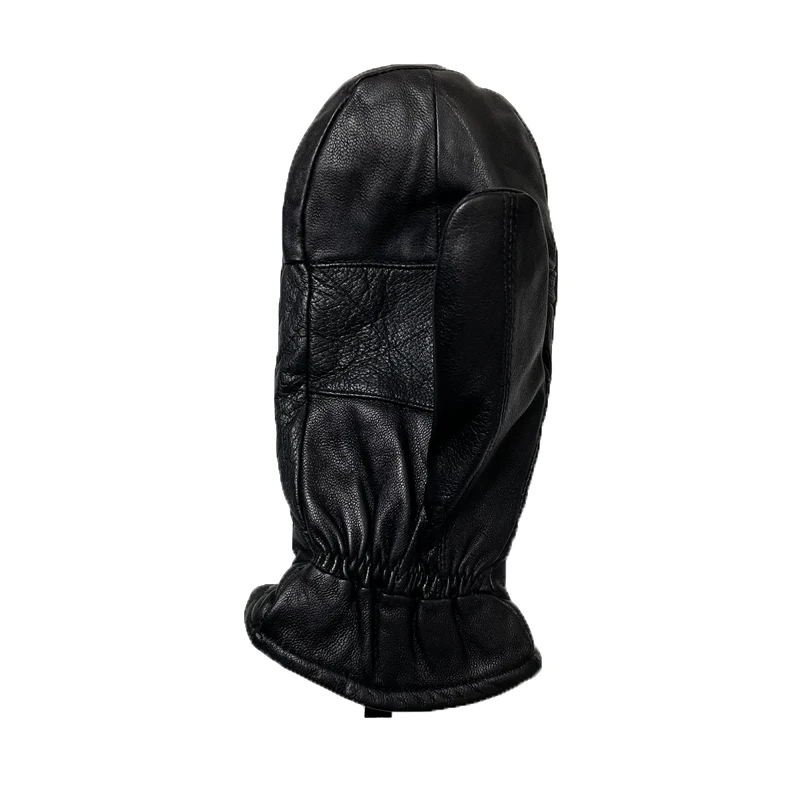 Good Quality New Arrivals Retro Solid Color Black Leather Hand Gloves Winter