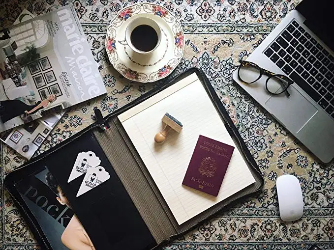 
Leather Padfolio Executive Leather Writing Portfolio Document Holder Business Case notebook 