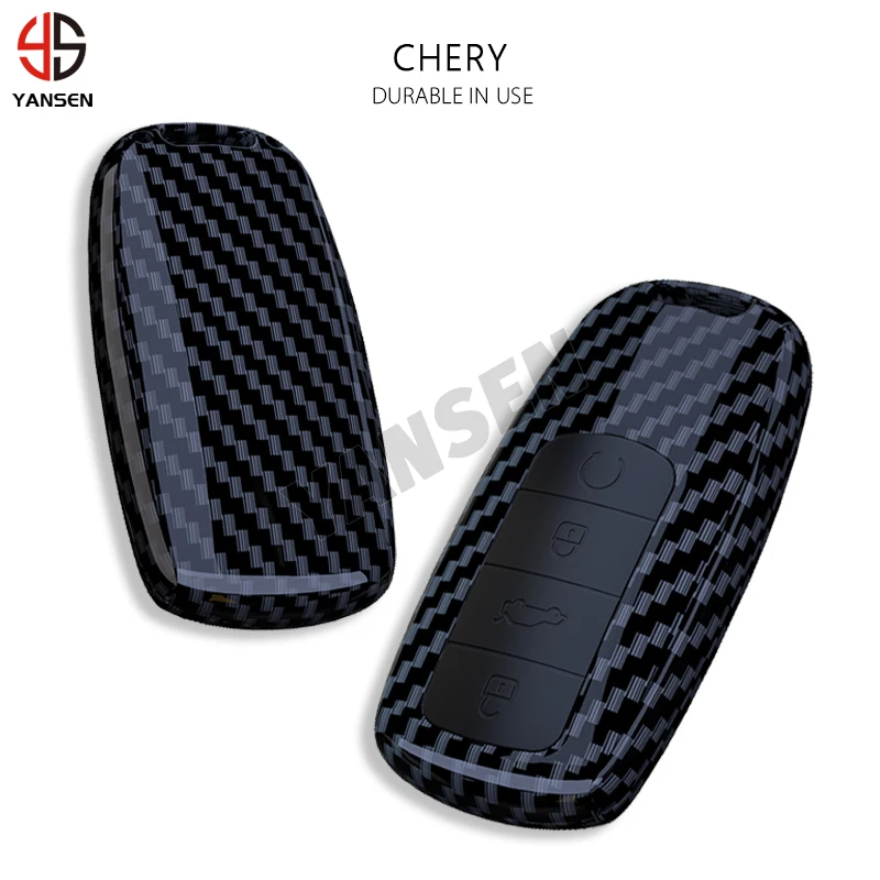 Carbon Fiber Car Key Case Cover Shell Holder For Chery Tiggo 8 Arrizo 5 PRO GX 5x EQ7 Tiggo 7Pro Omoda 5 C5 Keychain Accessories