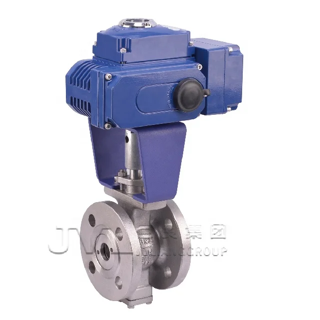 ISO9001 flanged pneumatic v type ball valve