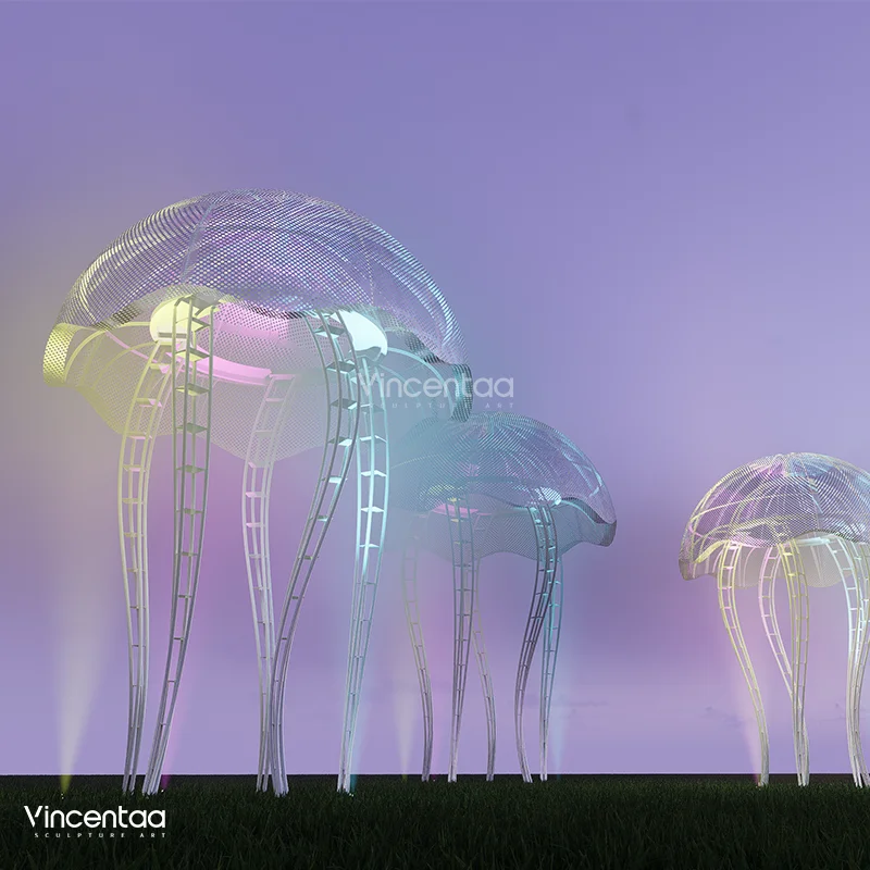 Vincentaa Modern Design Outdoor Custom Large Jellyfish Decorative Sculpture Public Art