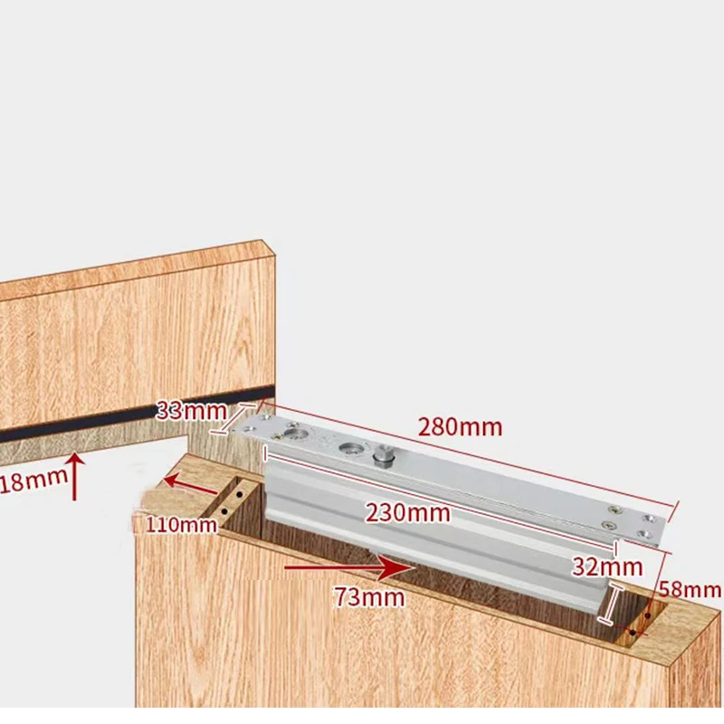 Automatic Door Closer Hydraulic Automatic Concealed Door Closer For Residential Apartment Hotel Square