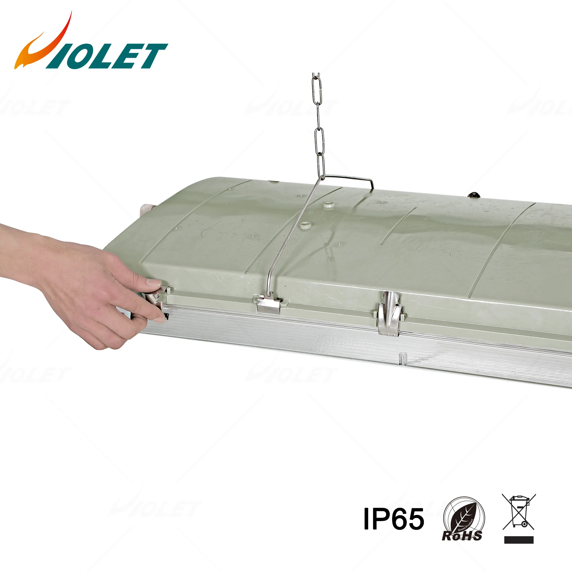 IP65 IK08 Светодиодная лампа с тройной защитой может поместиться 4 * T8 светодиодные трубки паровой плотный светильник