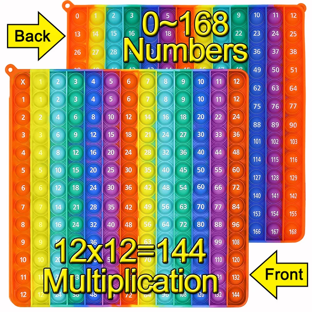 Silicon Push Pop Bubble Toys Kids Learning Educational Toys Ten Frame Math Multiplication Pop Fidget Toy