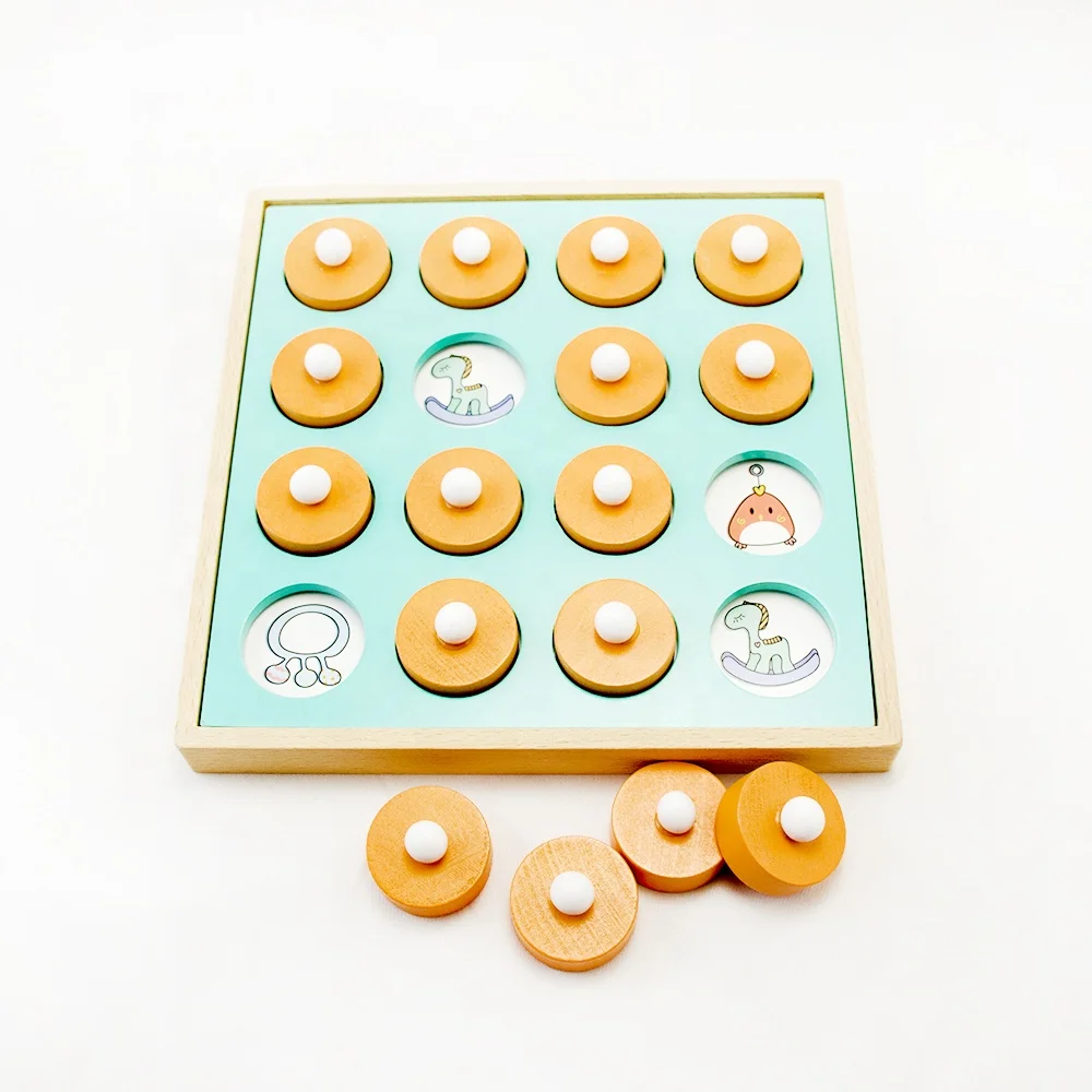 Educational Children Logic Thinking Wooden Memory Chess Montessori Matching Brain Memory Box Card Game