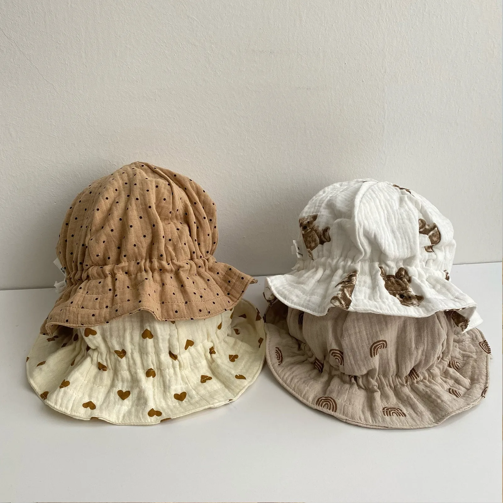 Cute Baby Hat Newborn Fetal Hat Pure Cotton Printed Infant Soft Sun Protection Hat