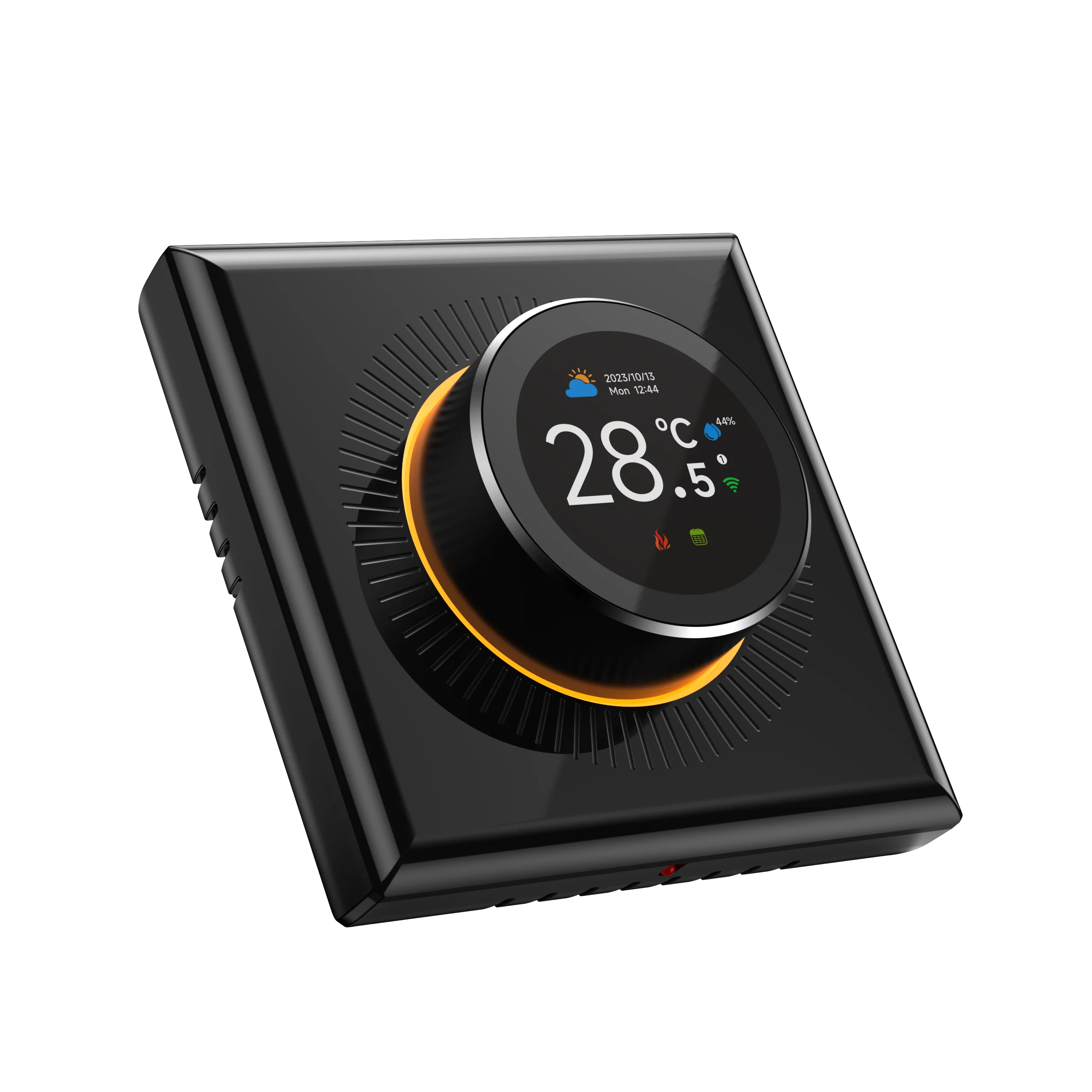 Two-way  Knob Thermostat for Electric Heating/Gas Boilers, Remote Voice Control Wifi Temperature Controller with  knob screen