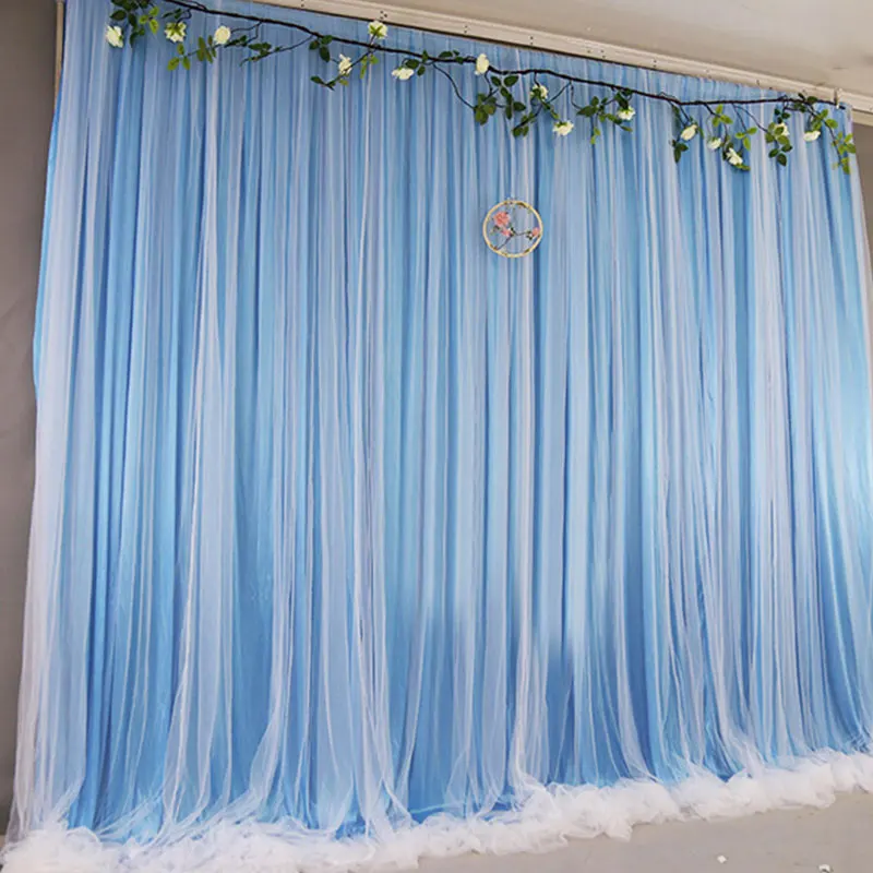 Most wanted products Customization Multipurpose wedding and birthday party stage background decoration gauze curtain